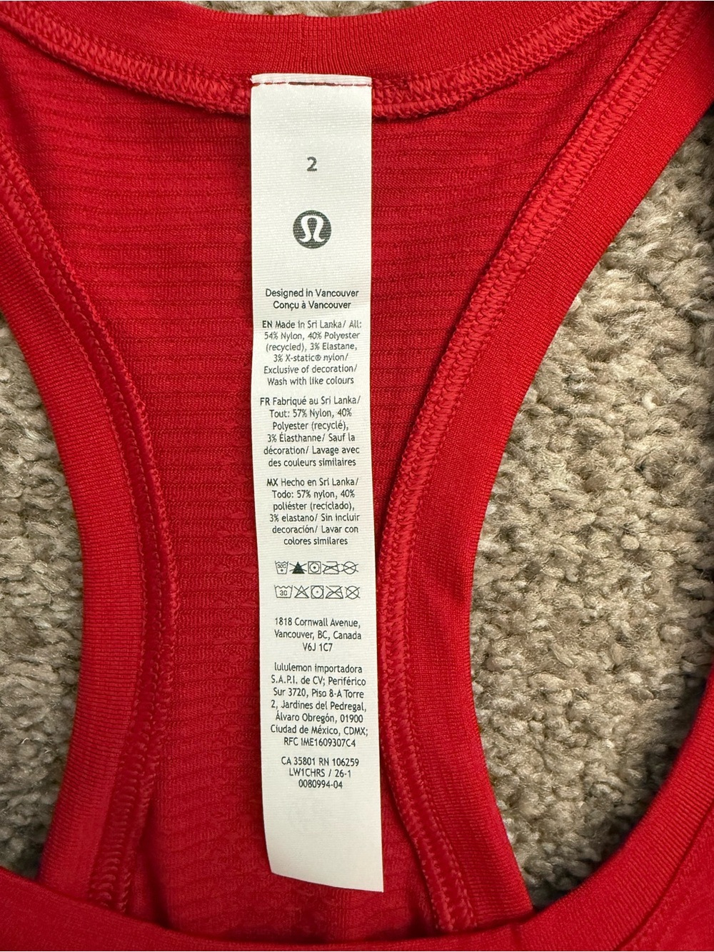 NWT Lululemon Athletica Swiftly Tech Racerback Tank Top 2.0 Hip Length Size 2 - Picture 3 of 5